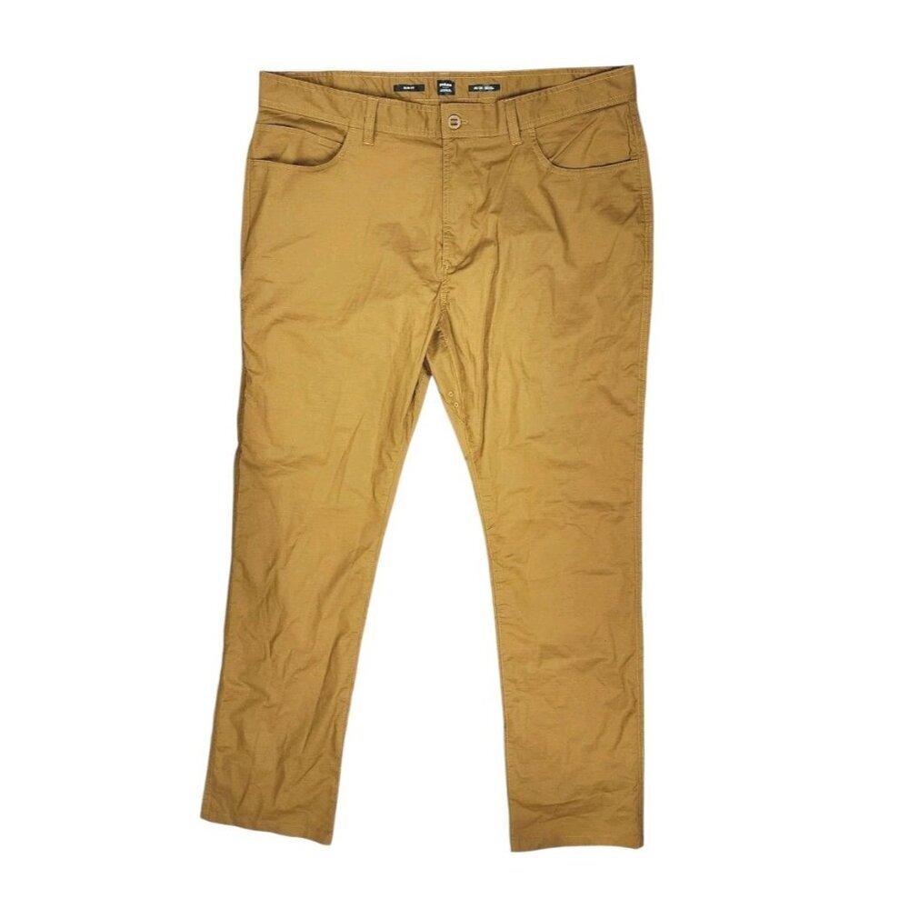 Prana Pants 40x34 Bronze Gold Double Peak Slim Ripstop Hiking Outdoor Vented